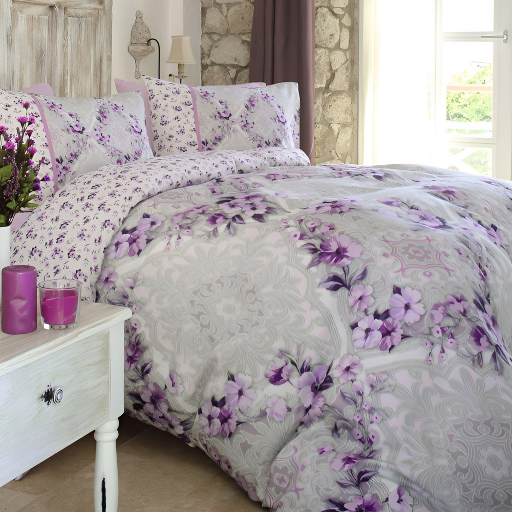 Bettwäsche, 4tlg, 200x220cm, Mako-Satin, Baumwollsatin #PROVENCE