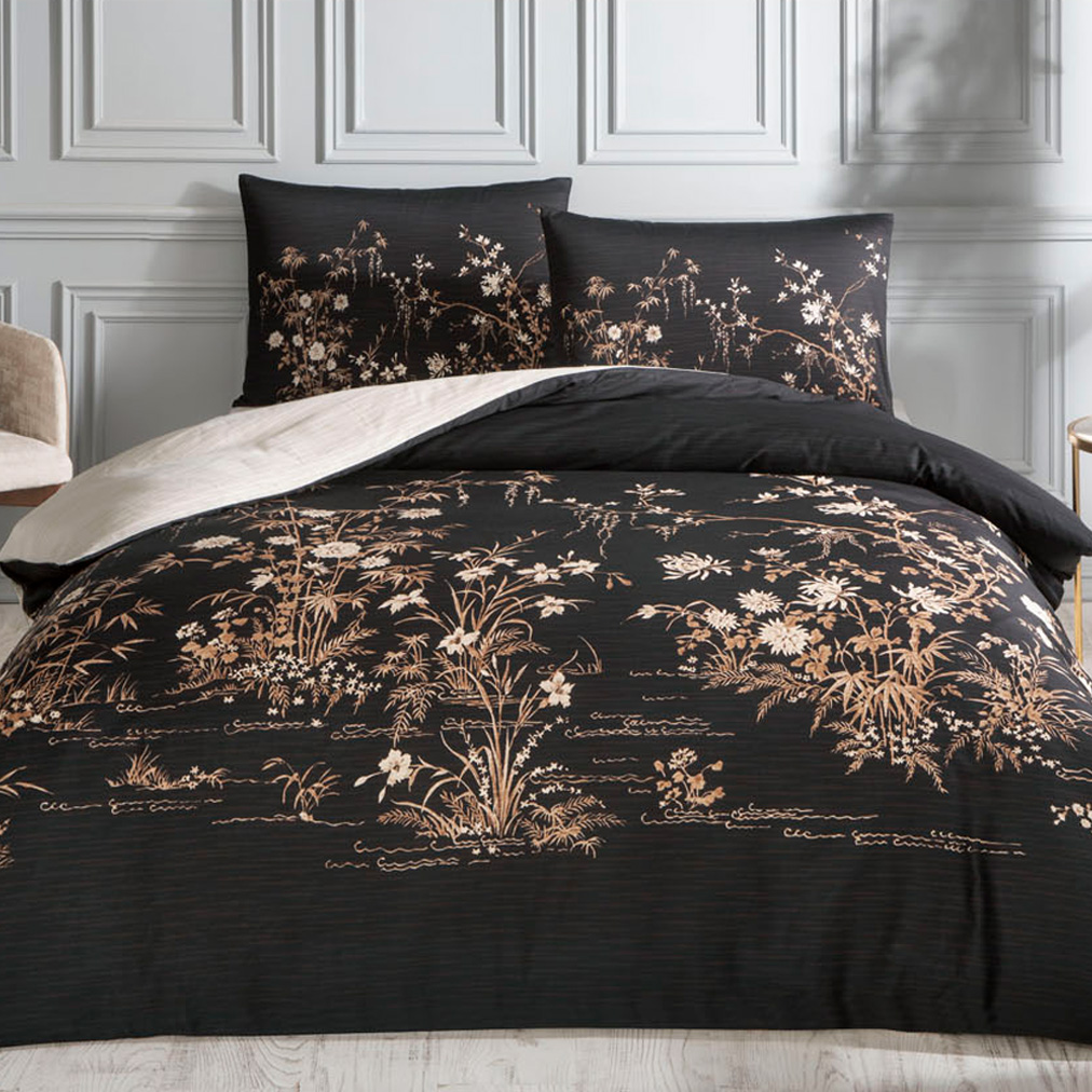 Bettwäsche, 4tlg, 200x220cm, Mako-Satin, Baumwollsatin #PRETO